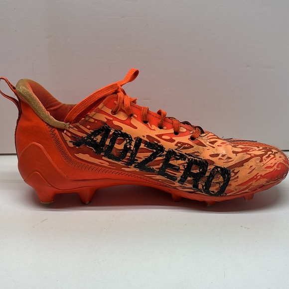 Adidas Men's Adizero Orange Low Top Lace Up Football Cleats Size US 8 - Picture 5 of 10